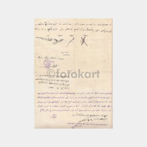 1927 Osmanlıca Çok Mühürlü Sözleşme Belgesi - Görsel 2