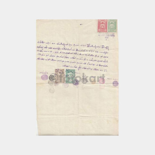 1926 Osmanlıca Çok Mühürlü Sözleşme Belgesi