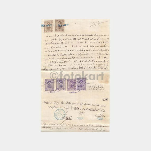 1927 Osmanlıca Çok Fiskalli Sözleşme Belge