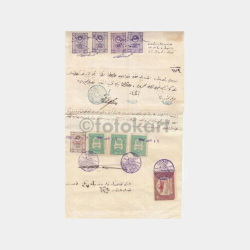 1927 Osmanlıca Çok Fiskalli Sözleşme Belge - Görsel 2