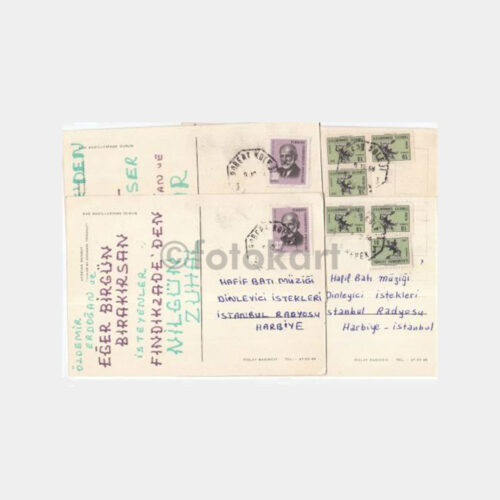 1968 Robert Kolej Posta Damgalı 4 Adet Kartpostal
