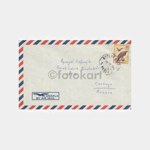 1970 Bebek Robert Kolej Sekizgen Damgalı Zarf