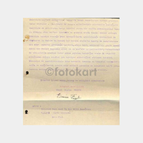 İstanbulspor Kulübü Emin Fuat Yazısı