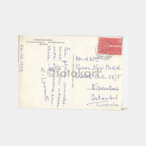 1958 İsviçre Cenevre Tıp Klinik Kartpostal - Görsel 2