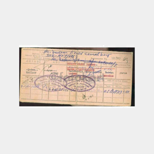 1961 Acıbadem Kömür Tevzii Kartı