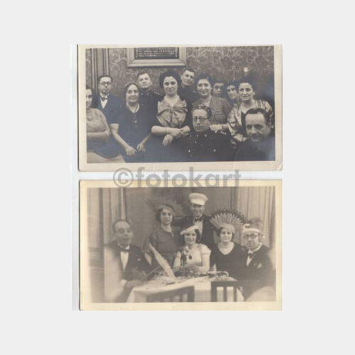 1938 Yılbaşı Aile Eğlencesi Konulu 2 Adet Fotoğraf
