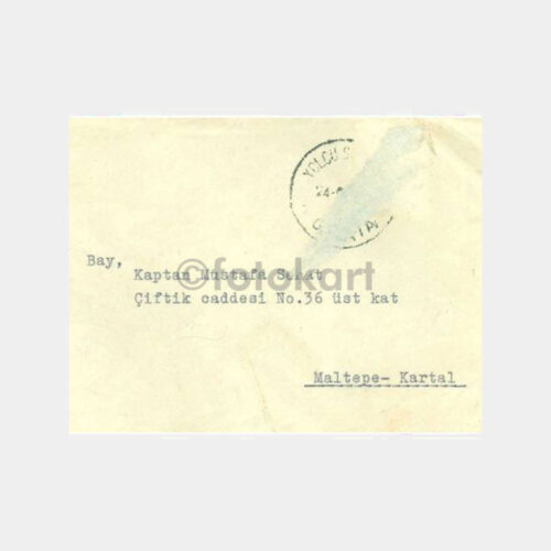 1952 Gemi Armatör Faik Zeren Baskılı Zarfı - Görsel 2
