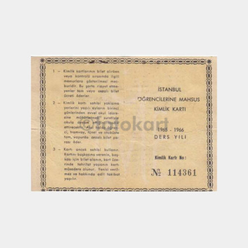 1965 Galatasaray Lisesi Öğrenci Kimlik Kartı - Görsel 2
