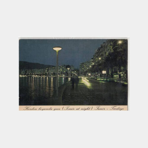1975 İzmir Kordon Gece Görünüş Kartpostal