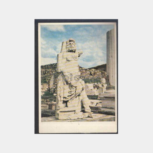 1970 İzmir Poseidon Heykeli Görünüş Kartpostal