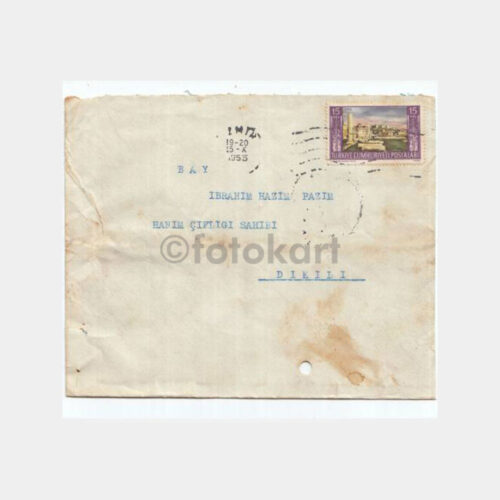 1953 İzmir-Dikili Damgalı Zarf