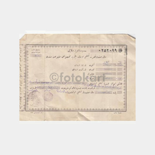1926 Osmanlıca Makbuz