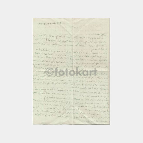 1937 Antalya Osmanlıca Yazılı Mektup