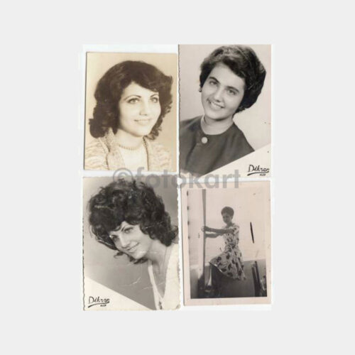 1971 Suriye Halep Stüdyo - Kadın 5 Adet Fotoğraf - Görsel 2