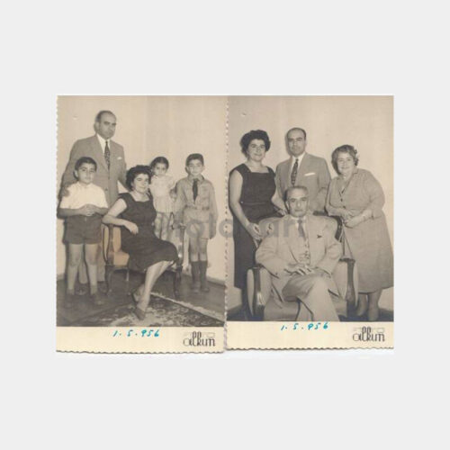 1956 İzmir Foto Alkım Aile Konulu 2 Adet Stüdyo Fotoğraf