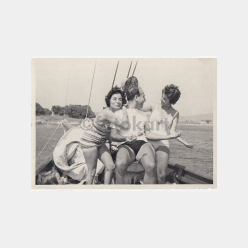 1960 Plaj Deniz Aile Konulu 3 Adet Fotoğraf - Görsel 2