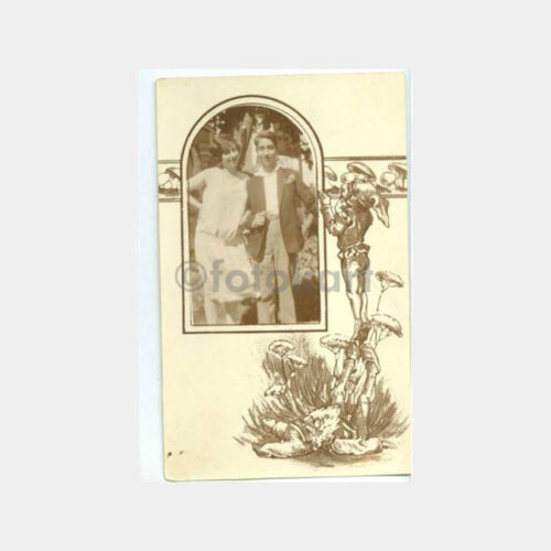 1928 Aile -Çerçeveli Arka Plan- Stüdyo Fotoğraf