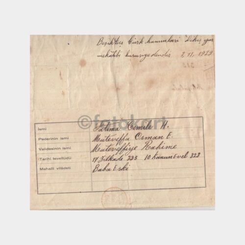 1929 Türk Hanımları Biçki Yurdu Diploması - Görsel 3