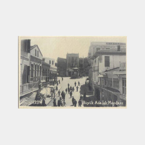 1945 Büyükada İskele Meydanı Reprodüksiyon Baskı Kartpostal