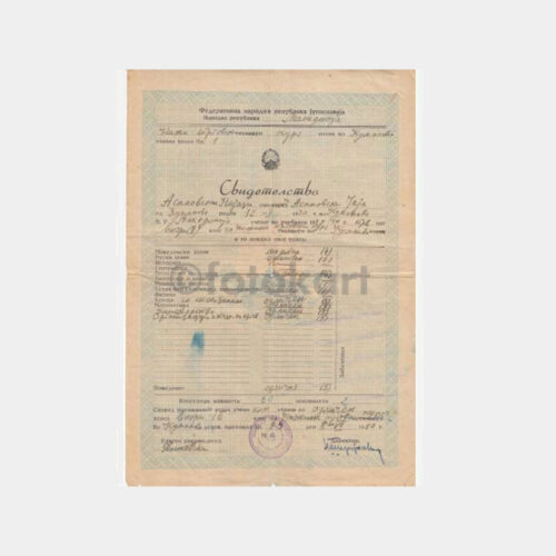 1950 Makedonya Okul Diploması