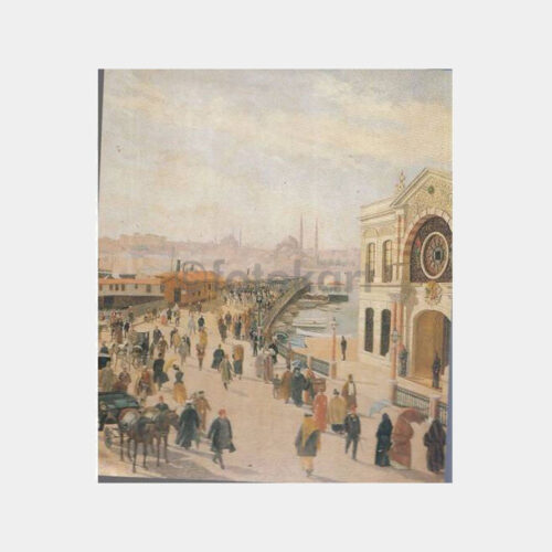 Galata Köprüsü Konulu Ressam Tablo Baskı Kağıt