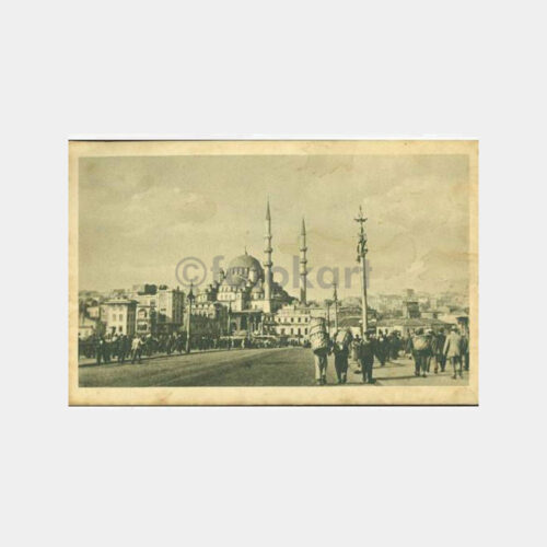 1935 Galata Köprüsü Görünüş Kartpostal