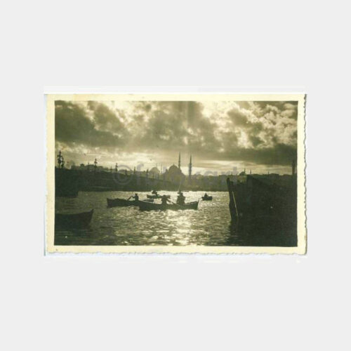 İstanbul Galata Köprüsü ve Balıkçılar Kartpostal