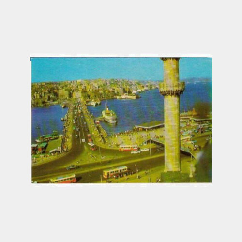 Galata Köprüsü ve Troleybüsler Kartpostal