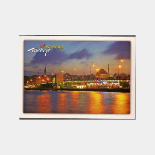 İstanbul Galata Köprüsü Gece Görünüş Kartpostal