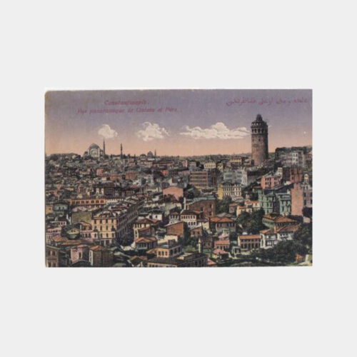1922 İstanbul Karaköy Galata Kulesi Kartpostal