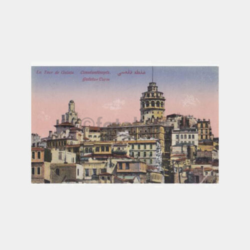 1918 Galata Kulesi Karaköy Görünüş Kartpostal