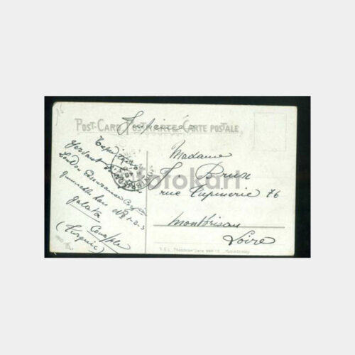 1909 Galata Kulesi Bayraklı Kartpostal - Görsel 2