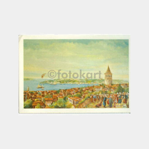 Galata Kulesi - Hazerfen Ahmet Çelebi Kartpostal