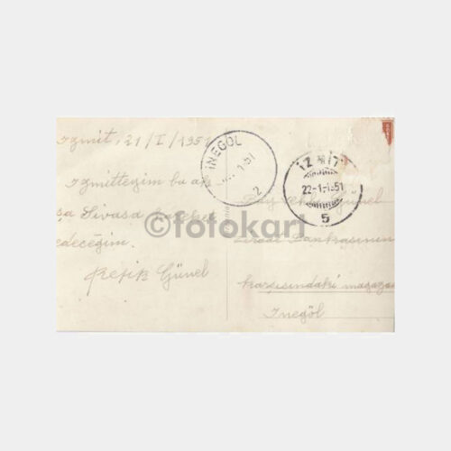 1951 İzmit Kış Manzarası İnegöl Varışlı Fotokart - Görsel 2