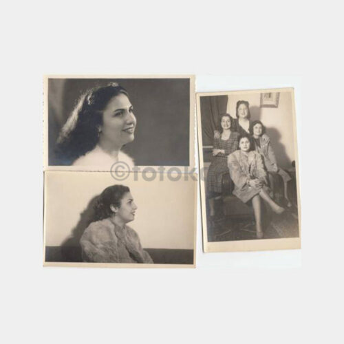 1961 Suriye Halep Damgalı Kadın 3 Adet Stüdyo Fotoğraf