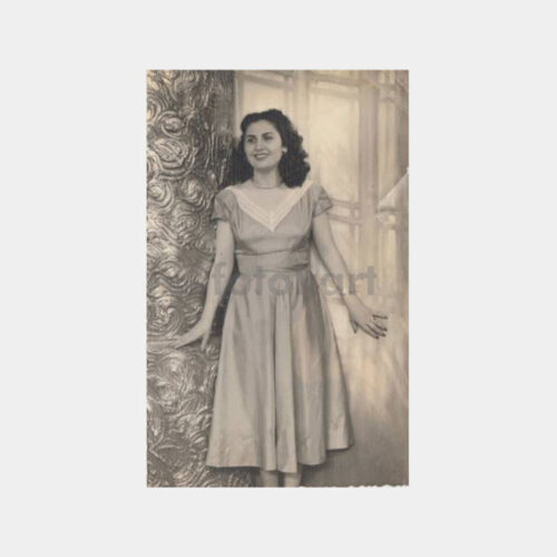 1960 Suriye Halep Damgalı Kadın 3 Adet Stüdyo Fotoğraf - Görsel 2