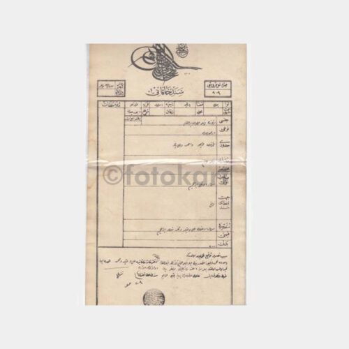 1921 Osmanlı Tapu Belgesi