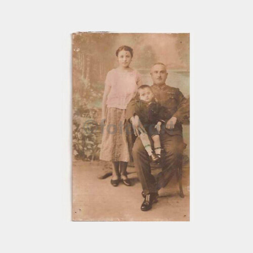 Subay ve Çocukları Eski Fotoğraf