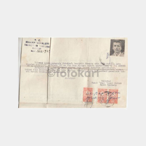 1960 Tekirdağ Okul Lise Belgesi