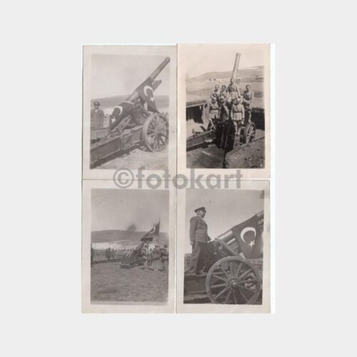 1940 Askeri Topçu Birliği 4 Adet Konulu Fotoğraf
