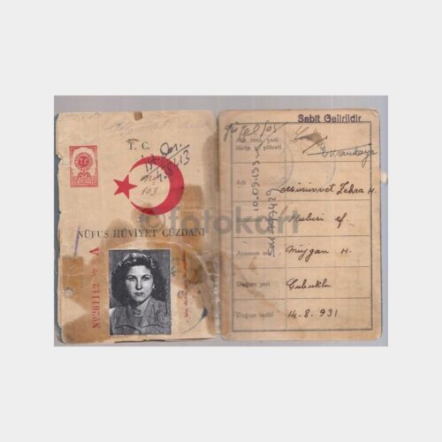 1931 Beykoz Nüfus Cüzdanı - Ekmek Karnesi Damgalı