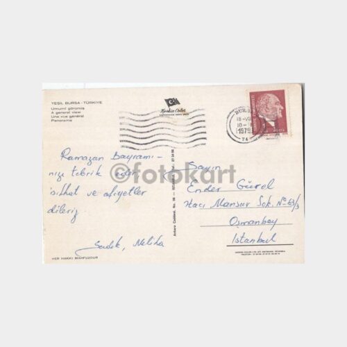 1979 Bursa Genel Görünüş Kartpostal - Görsel 2