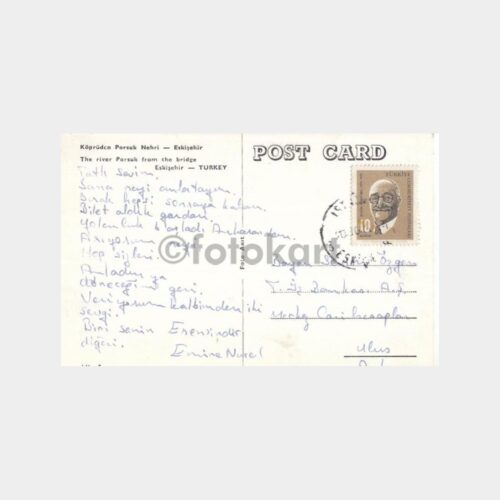 1963 Eskişehir Porsuk Konulu Nadir Kartpostal - Görsel 2