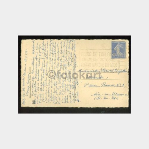 1930 Fransa Toulouse - İstanbul Varış Kartpostal - Görsel 2