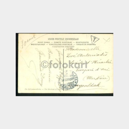 1909 Fransa Gresly - İstanbul Varışlı Kartpostal - Görsel 2