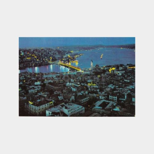 1976 Galata Köprüsü Gece Görünüş Kartpostal