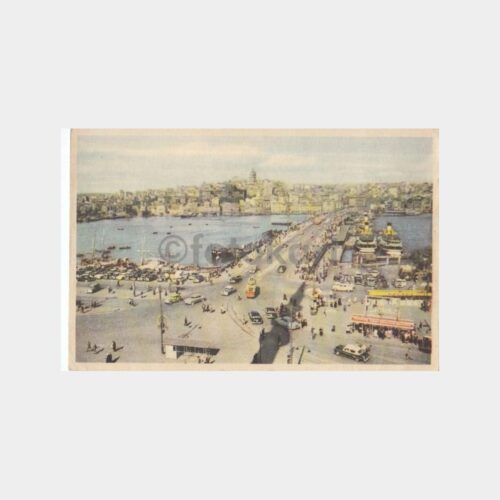 1956 Yapı Kredi İkramiye - Galata Köprüsü Görünüş Kartpostal