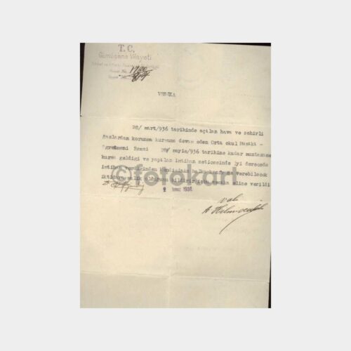 1936 Gümüşhane Kent Tarihi Yazı