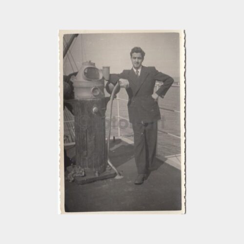 1948 İzmir Vapur Güvertesi Bay Konulu Fotoğraf