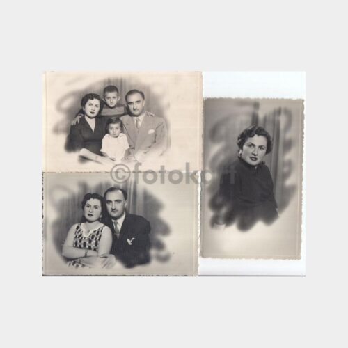 1957 Niğde Foto Kamer Stüdyo 3 Adet Aile Fotoğraf